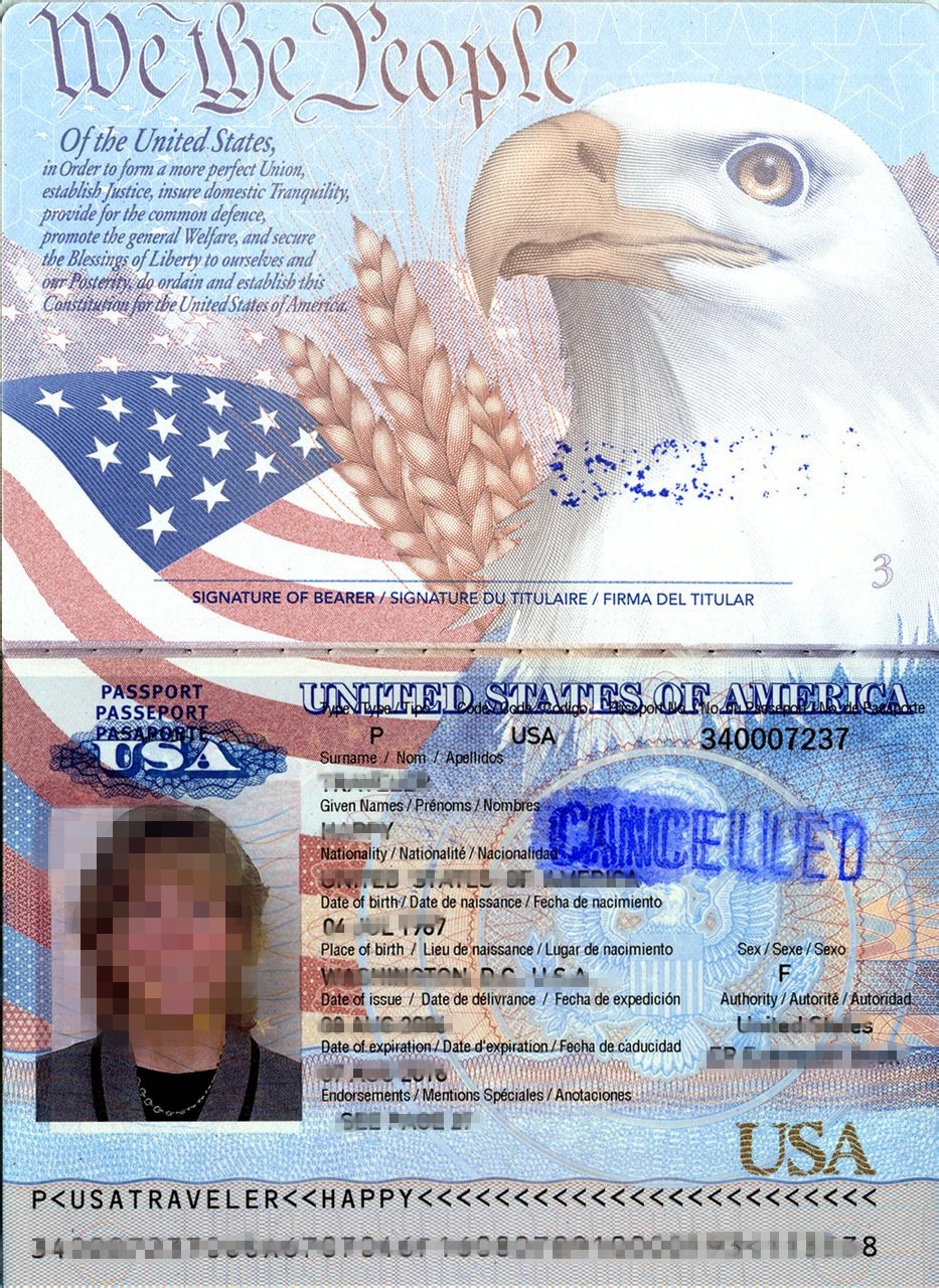 美国护照翻译样本（英译中）
